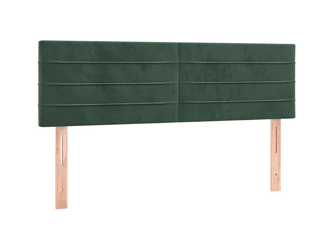 Lit à sommier tapissier et matelas Vert foncé 140x190cm Velours