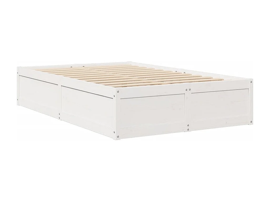 Estructura de cama madera maciza de pino blanco 135x190 cm