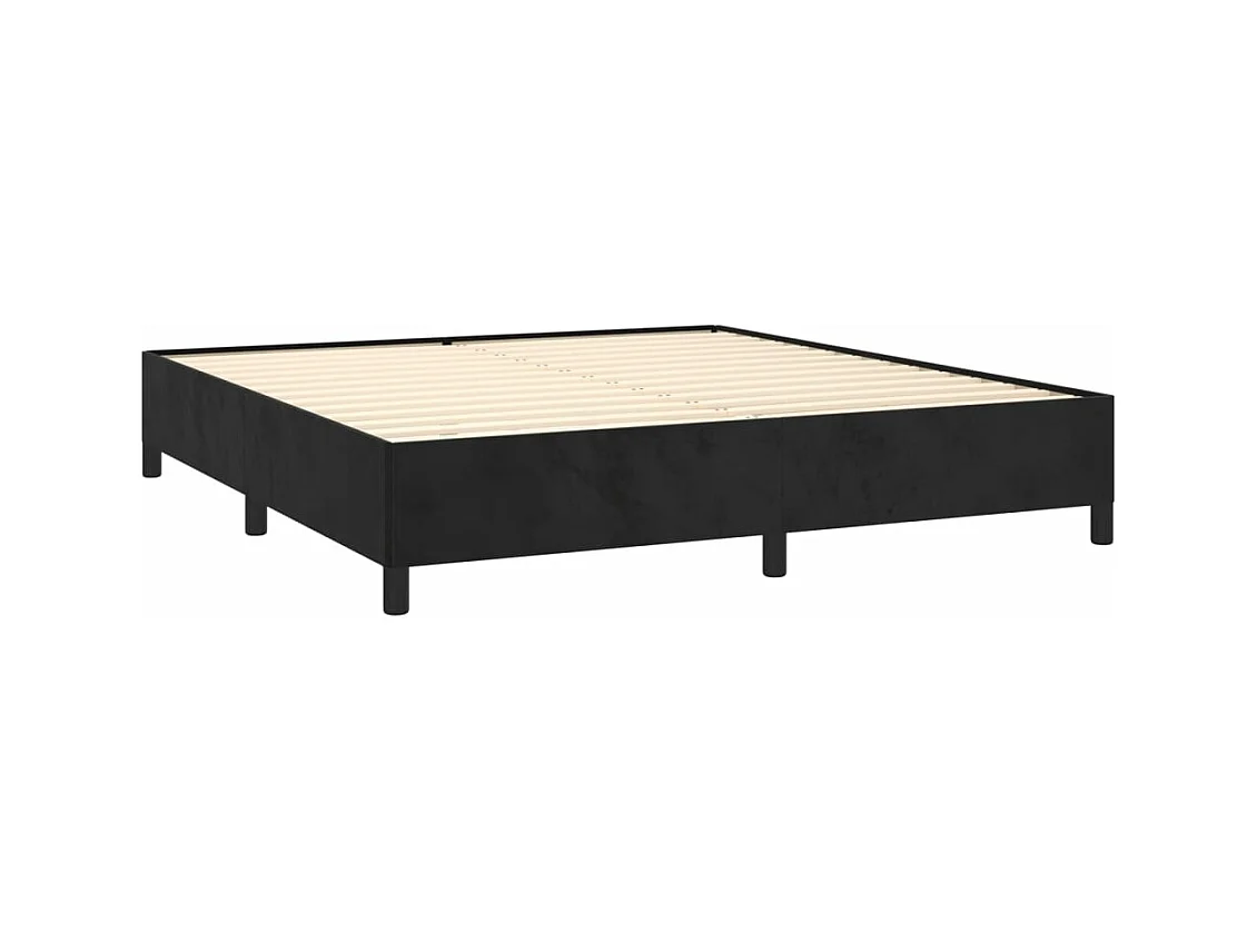 Cama com molas/colchão 180x200 cm veludo preto