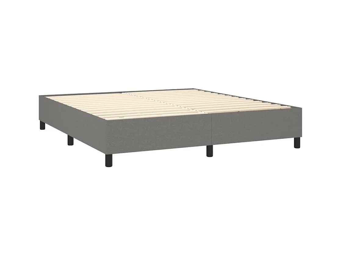 Lit à sommier tapissier avec matelas Gris foncé 180x200cm Tissu