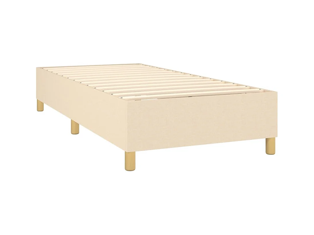 Lit à sommier tapissier et matelas Crème 90x190 cm Tissu