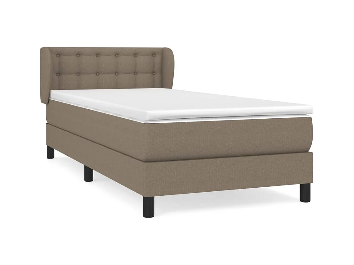 Lit à sommier tapissier avec matelas Taupe 100x200 cm Tissu