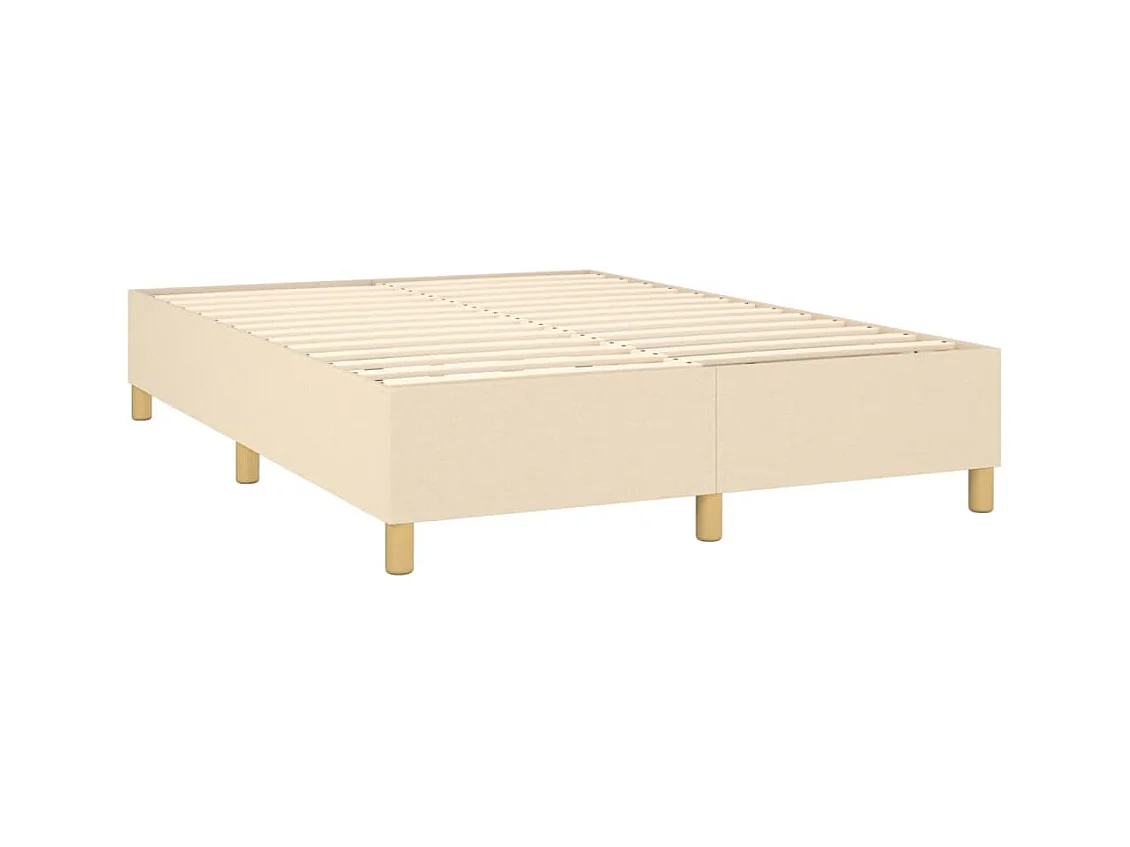 Lit à sommier tapissier avec matelas Crème 140x190 cm Tissu