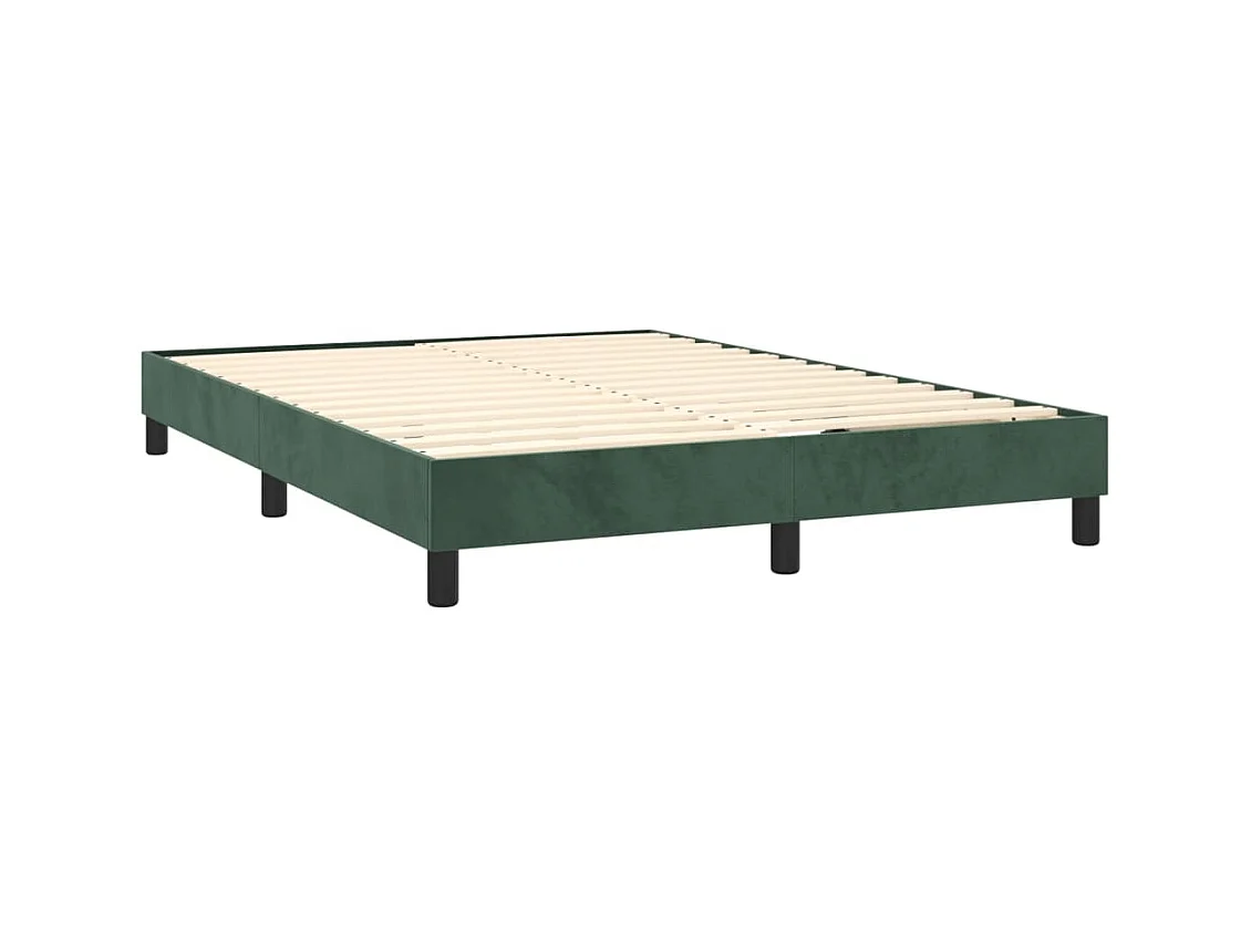 Boxspring met matras fluweel donkergroen 140x200 cm
