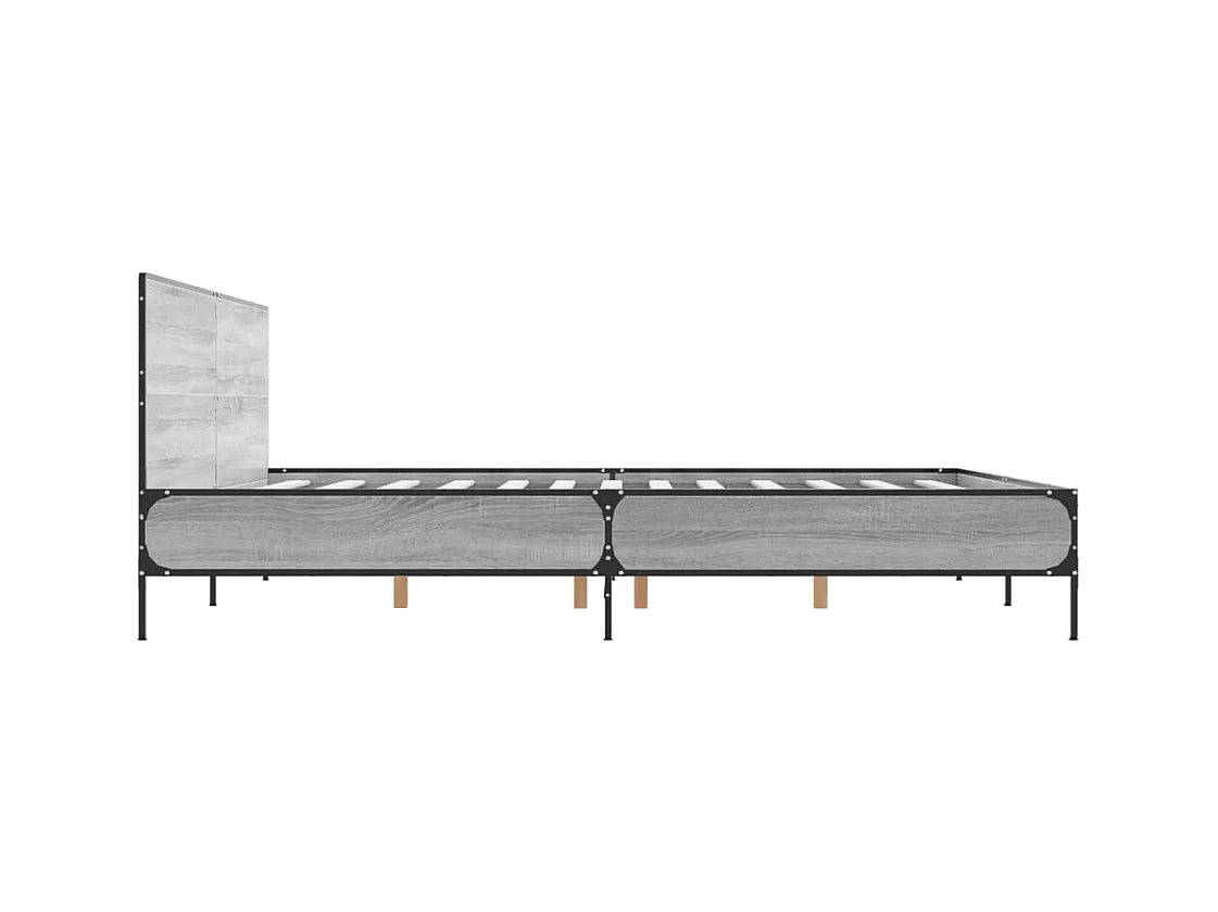 Cadre de lit sonoma gris 180x200 cm bois d'ingénierie et métal