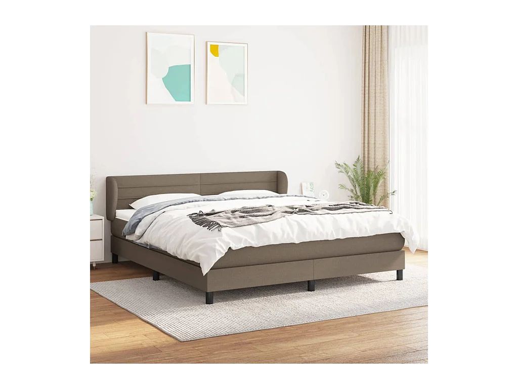 Boxspring met matras stof taupe 160x200 cm