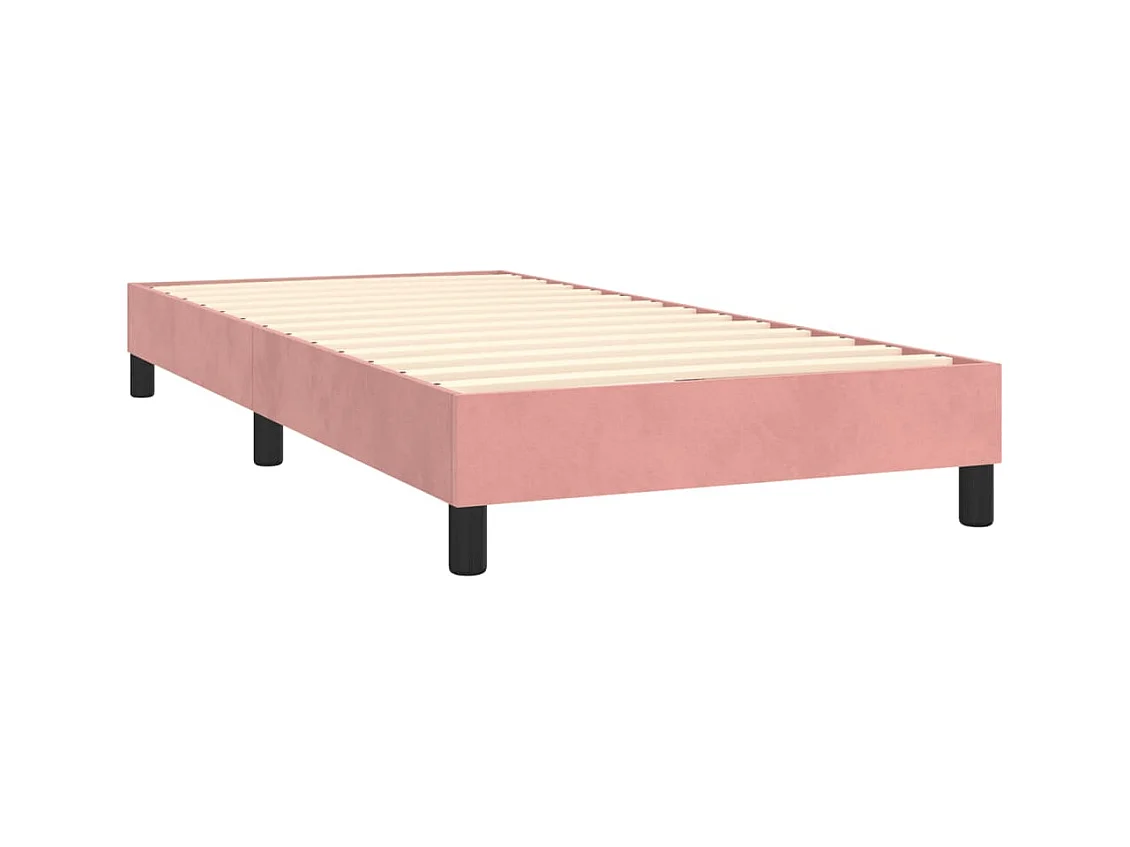 Boxspring met matras fluweel roze 100x200 cm