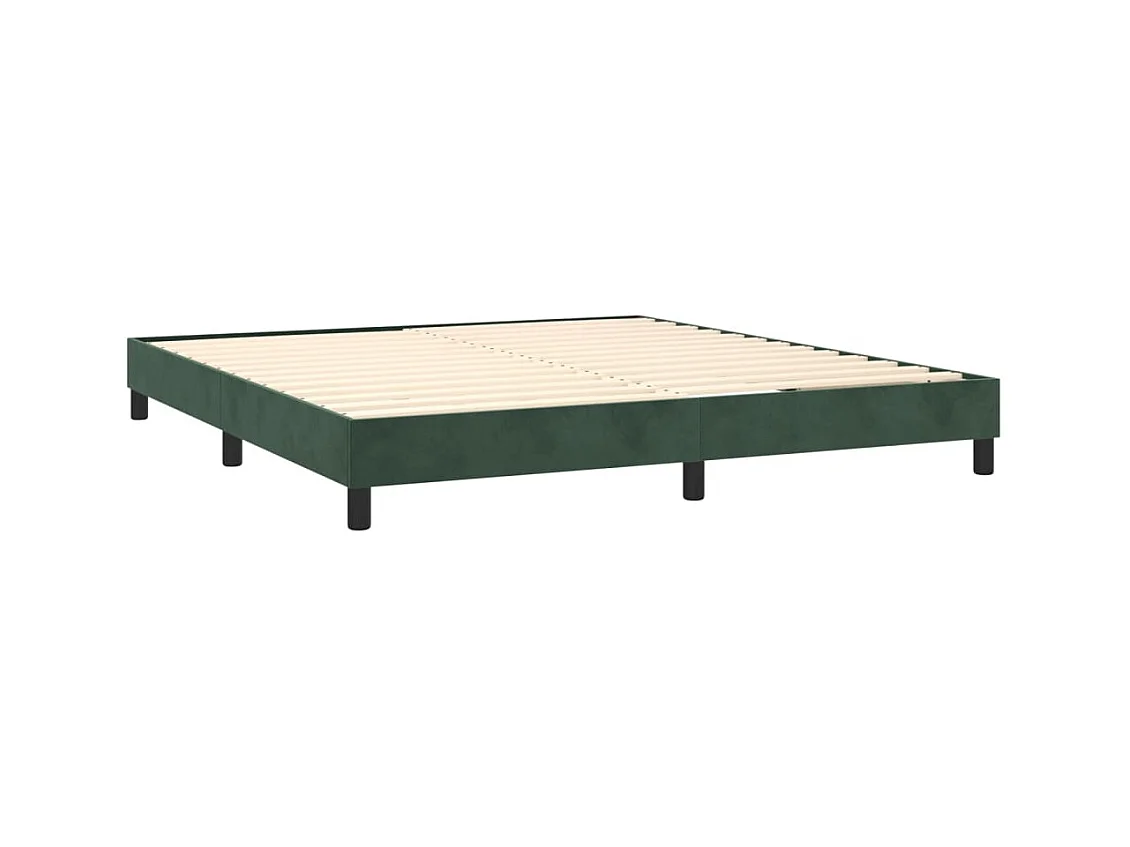 Lit à sommier tapissier et matelas Vert foncé 160x200cm Velours