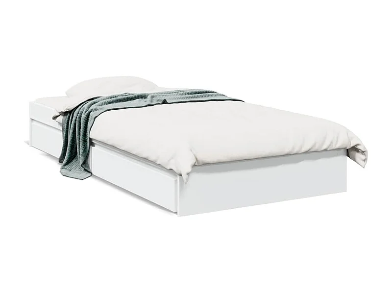 Cama con cajones madera de ingeniería blanca 75x190 cm