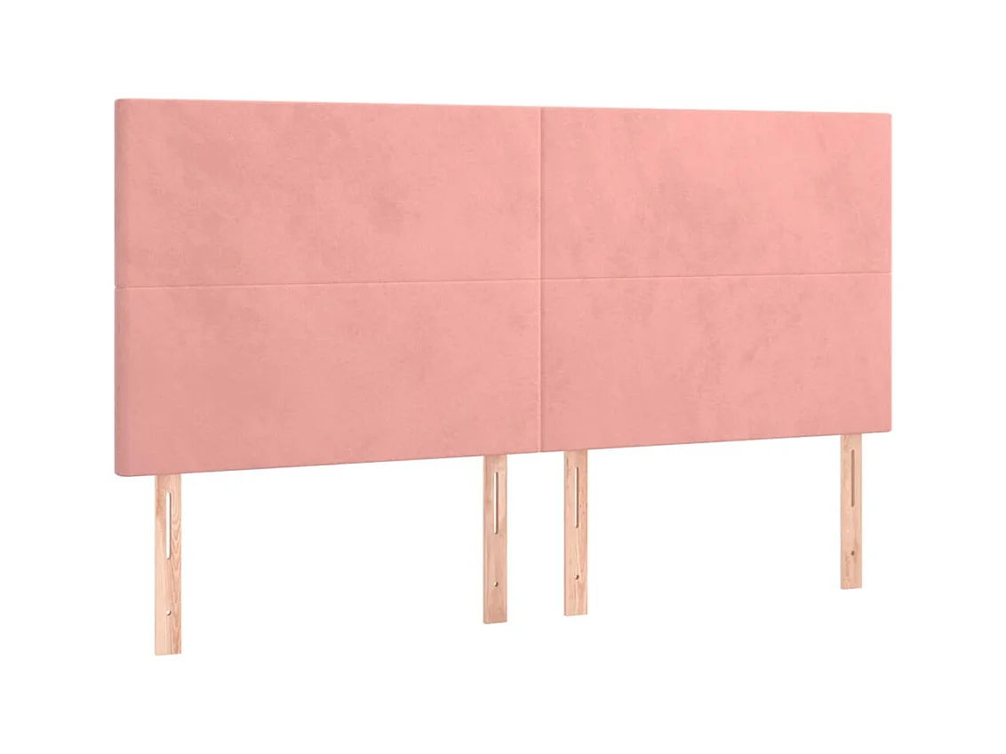 Cama box spring con colchón terciopelo rosa 180x200 cm
