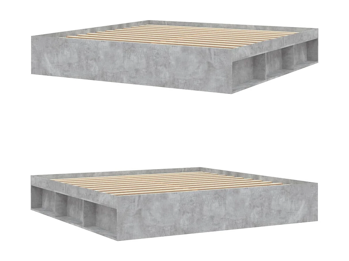 Estrutura de cama 200x200 cm cinza cimento
