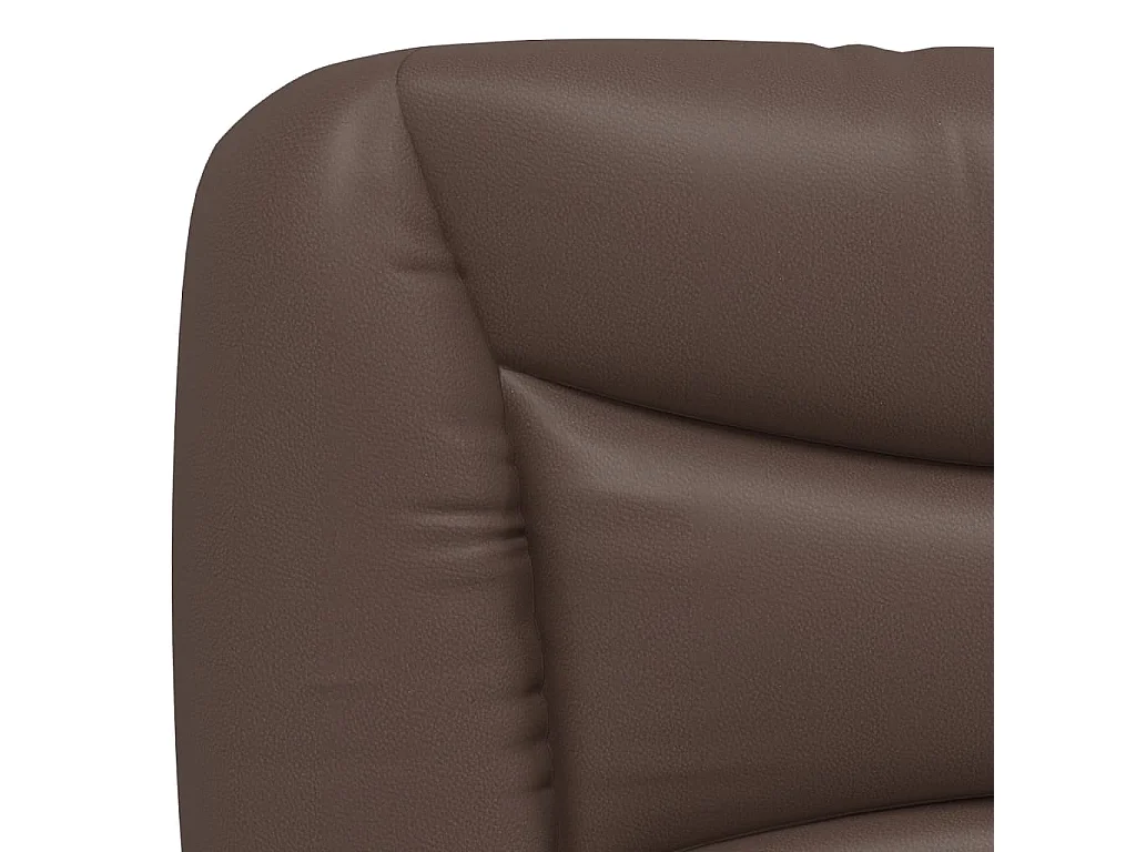 Cama con colchón cuero sintético marrón 200x200 cm