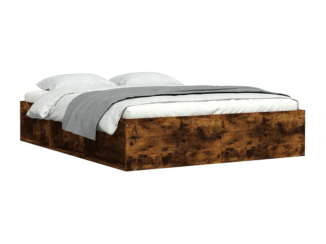 Estructura de cama roble ahumado 160x200 cm