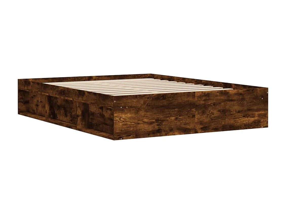 Estructura de cama roble ahumado 160x200 cm