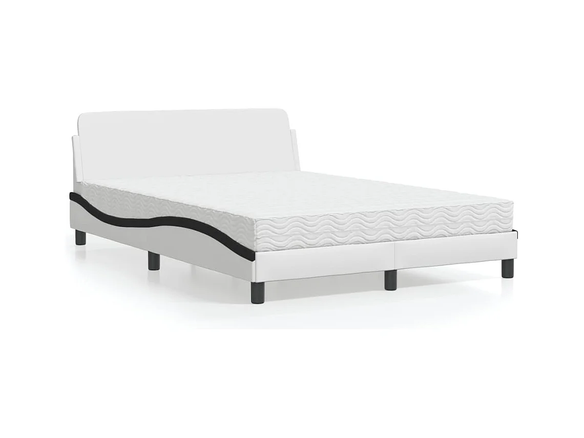 Bed met matras "Dover" kunstleer zwart en wit 120x200 cm