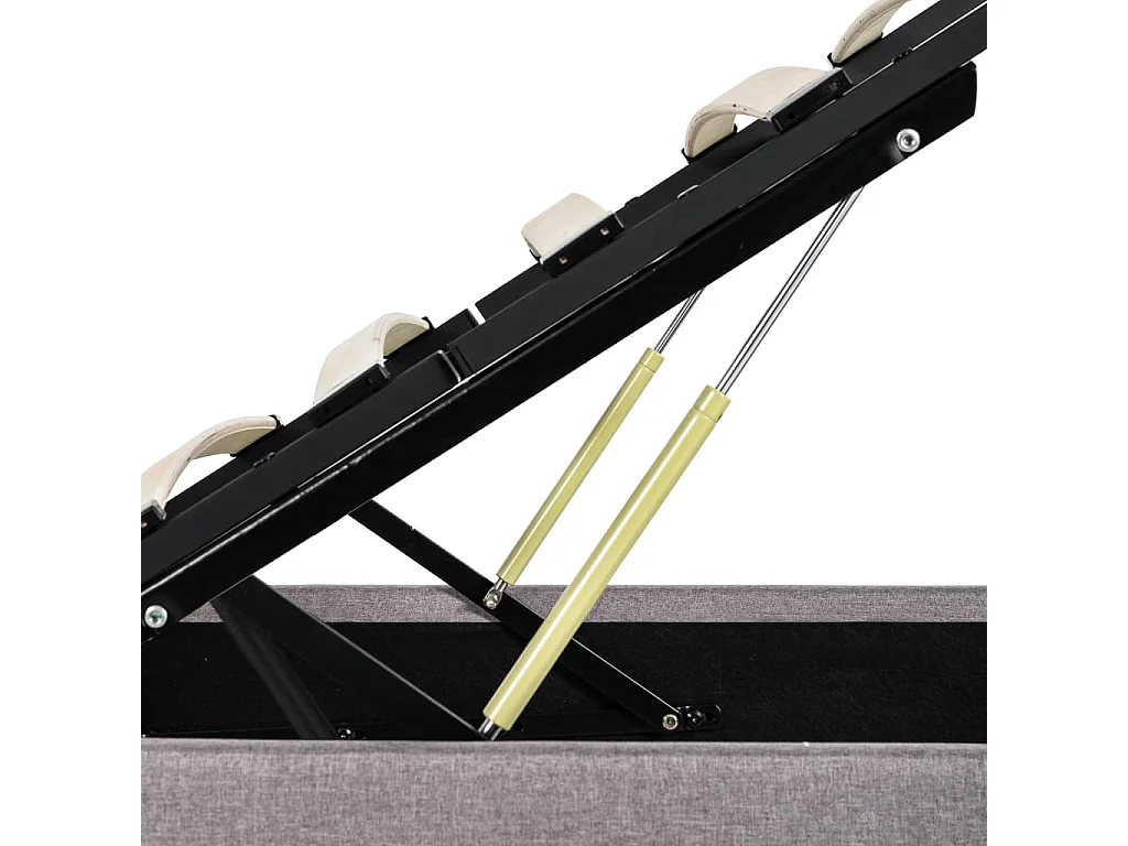 Cadre de lit à stockage hydraulique Taupe Tissu 120x200 cm