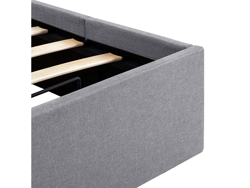 Cadre de lit à stockage hydraulique et LED gris clair 100x200cm