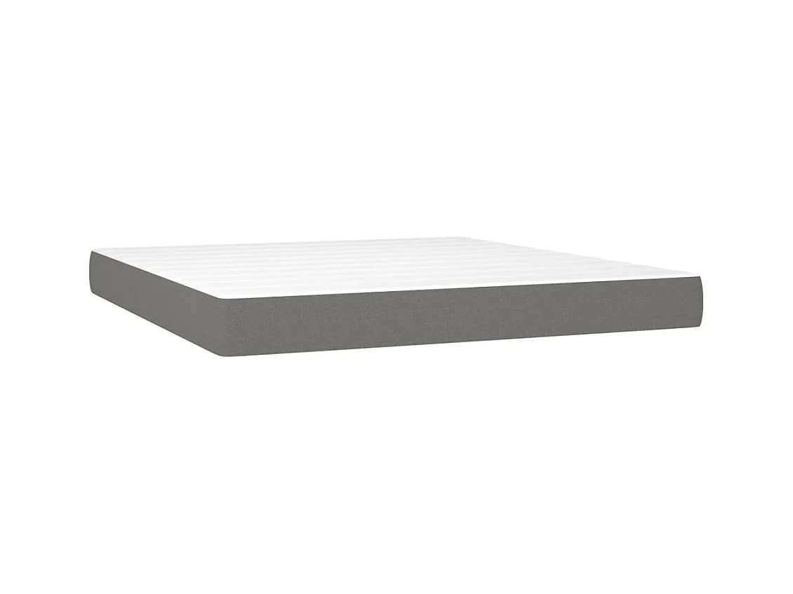 Lit à sommier tapissier avec matelas Gris foncé 160x200cm Tissu