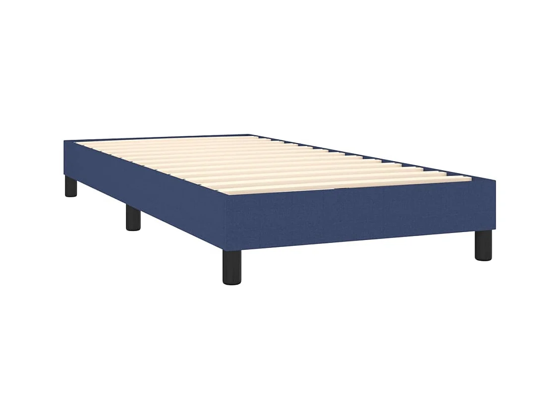 Cama com molas/colchão 90x190 cm tecido azul