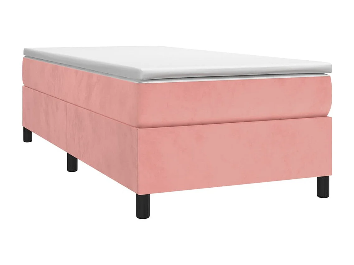 Estructura de cama box spring terciopelo rosa 100x200 cm