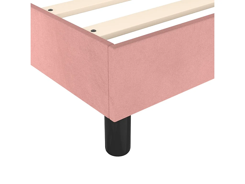 Estructura de cama box spring terciopelo rosa 100x200 cm