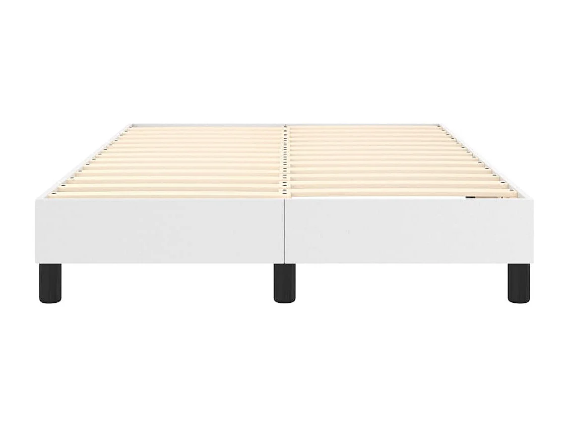 Estrutura de cama com molas 120x200 cm couro artificial branco