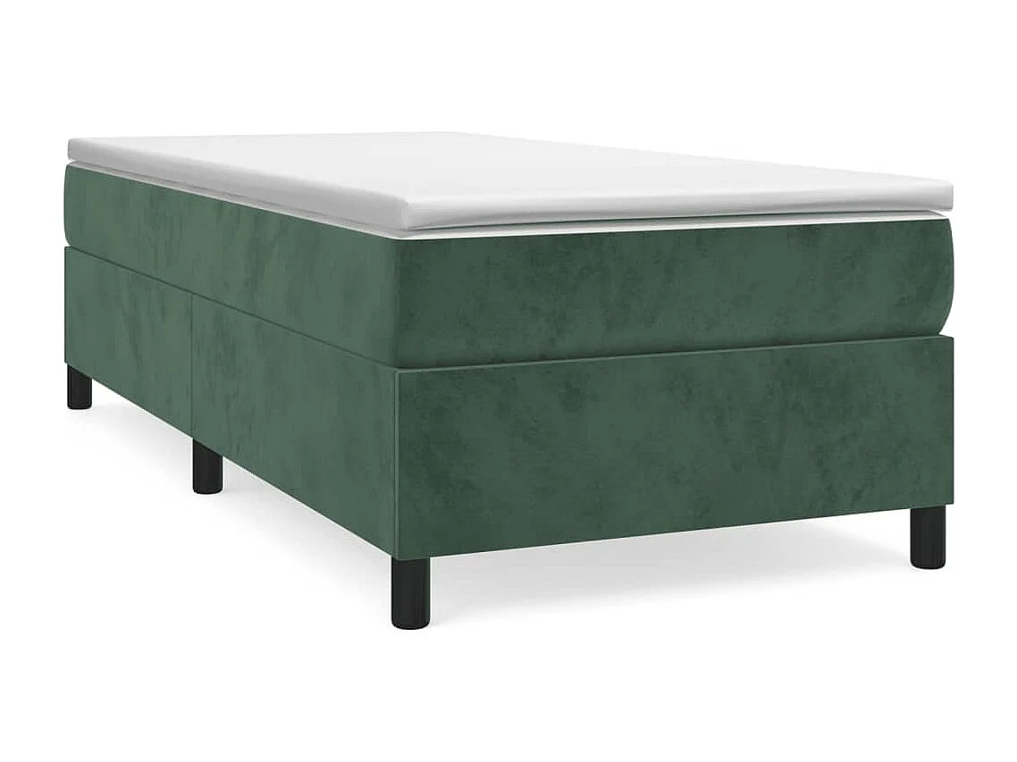 Estructura de cama box spring terciopelo verde oscuro 80x200 cm