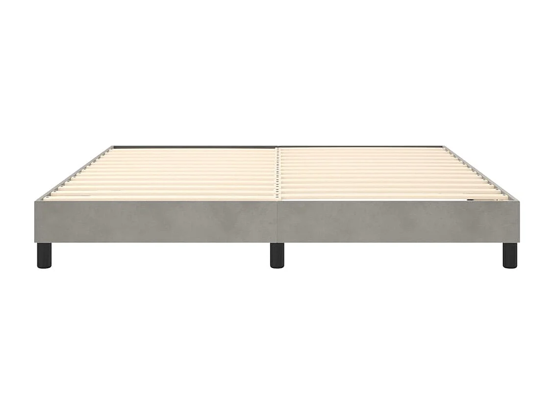 Estrutura de cama com molas 160x200 cm veludo cinzento-claro