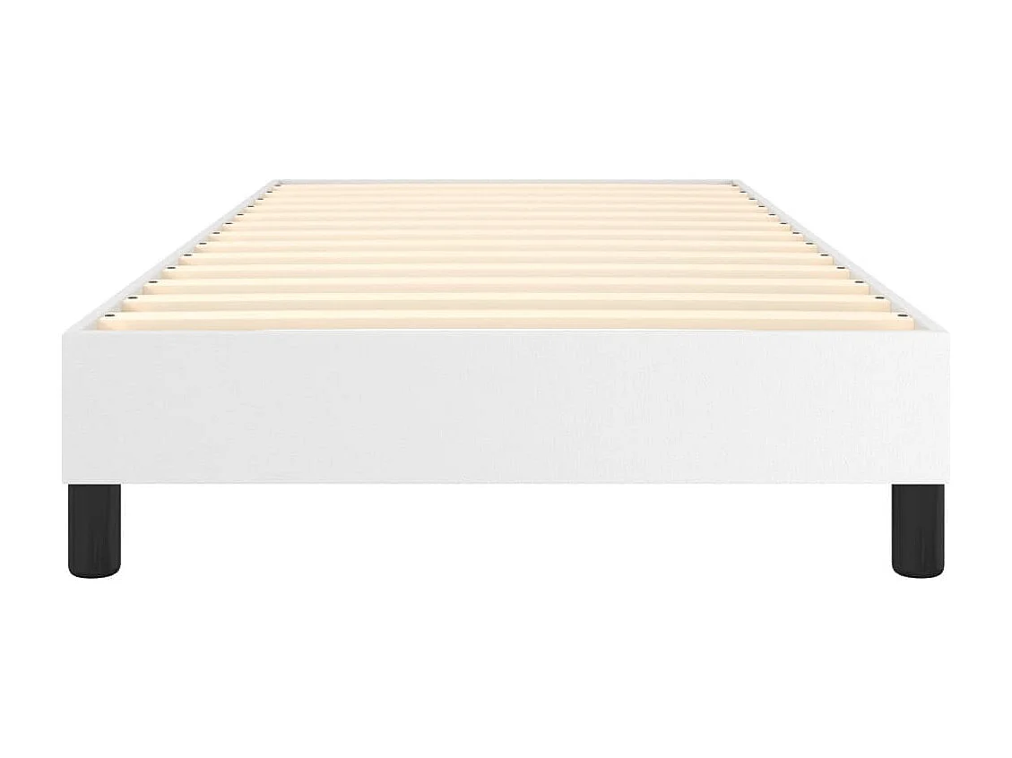Estructura de cama box spring cuero sintético blanco 100x200 cm