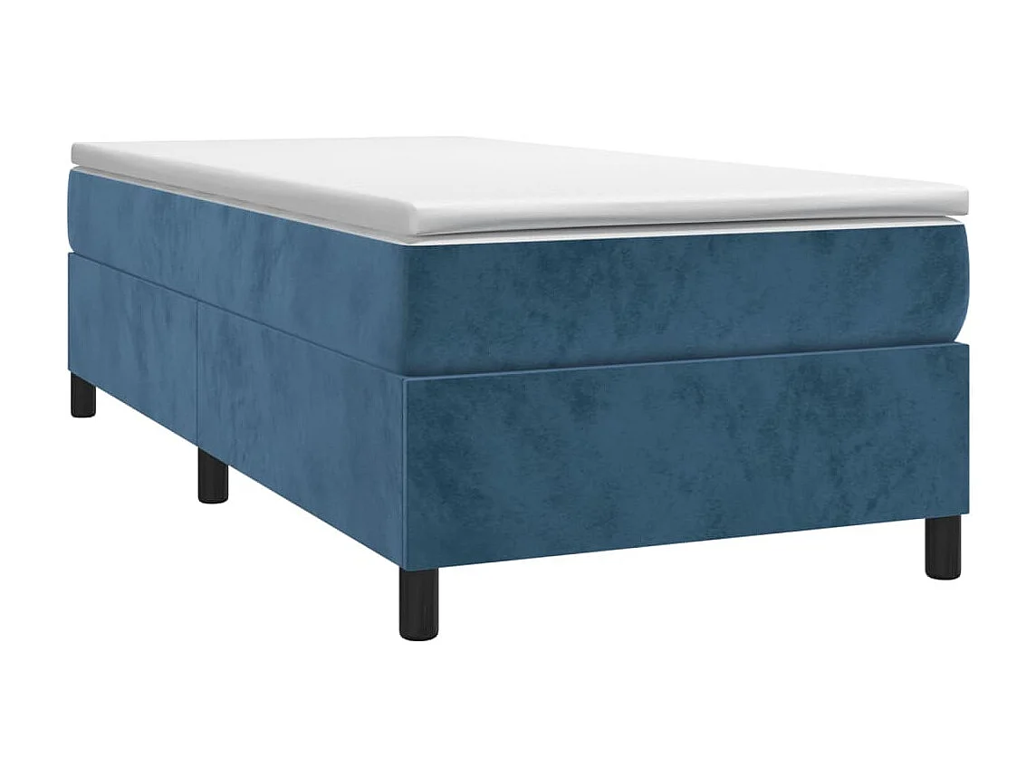 Estrutura de cama com molas 80x200 cm veludo azul-escuro