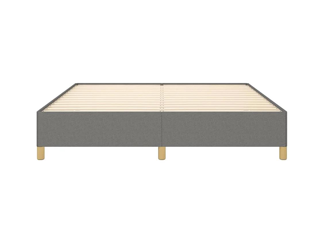 Estrutura de cama com molas 160x200 cm tecido cinza-escuro