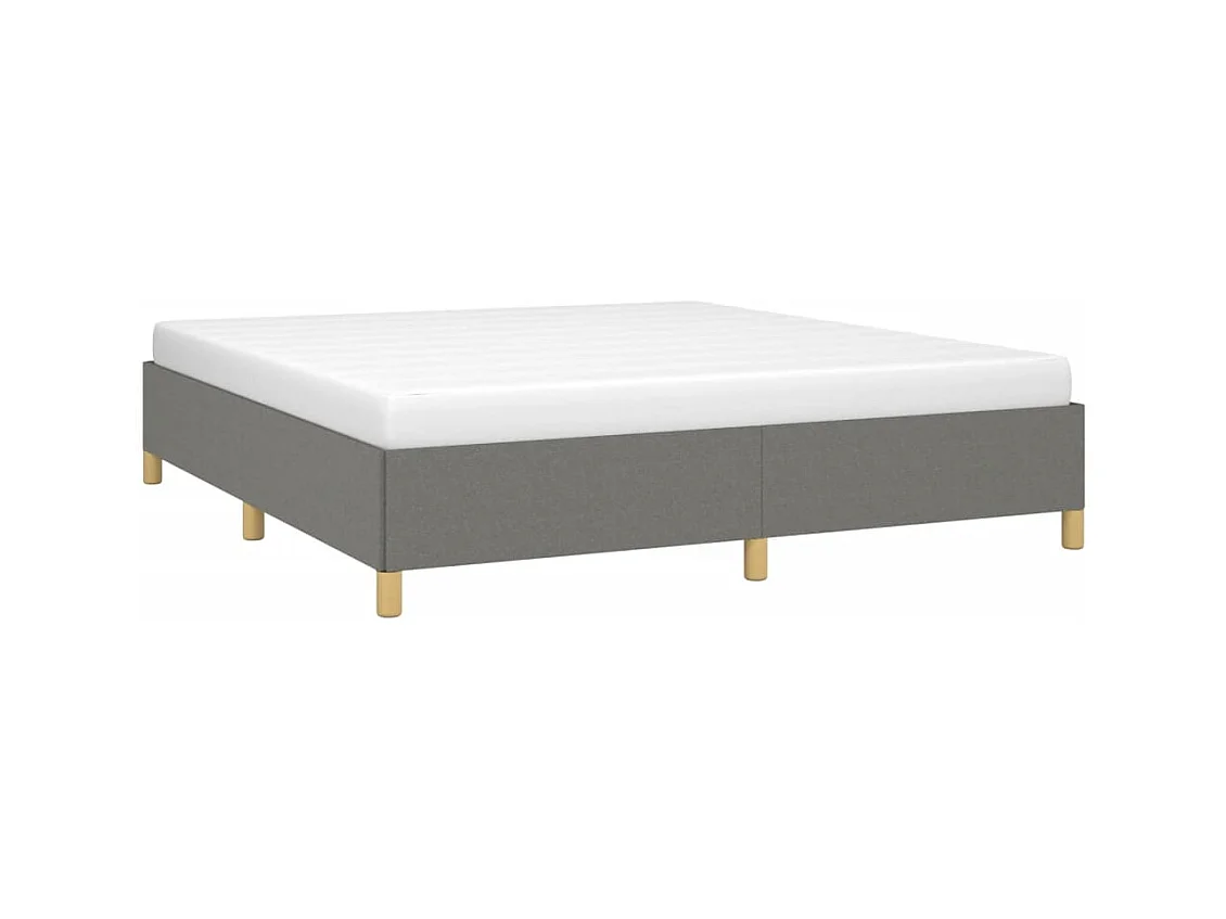 Estrutura de cama com molas 160x200 cm tecido cinza-escuro