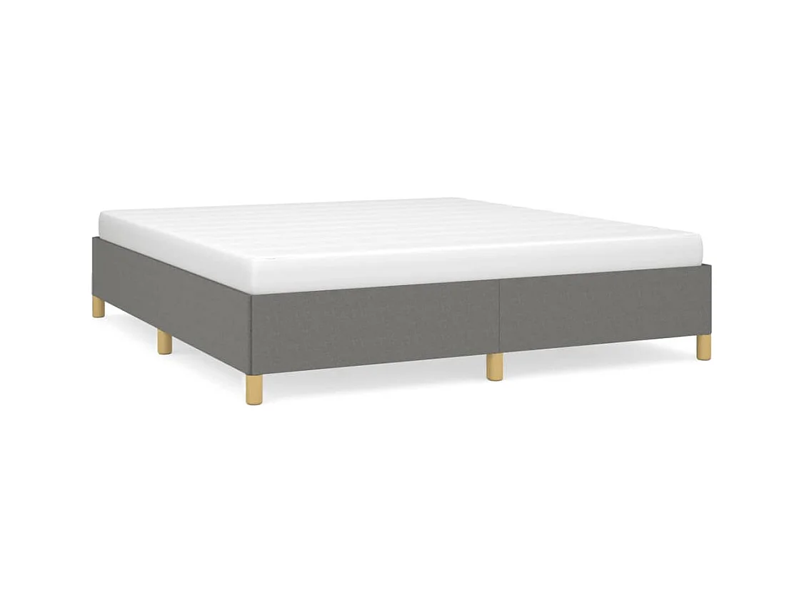 Estrutura de cama com molas 160x200 cm tecido cinza-escuro