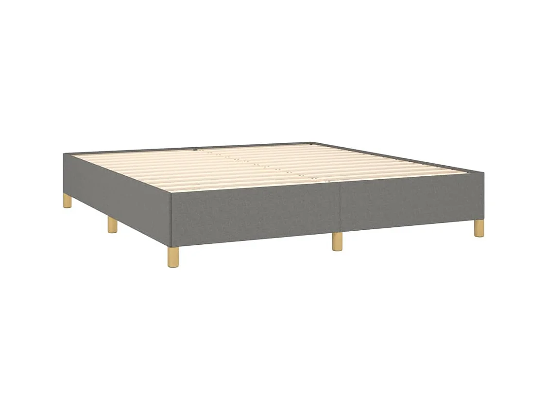 Estrutura de cama com molas 160x200 cm tecido cinza-escuro