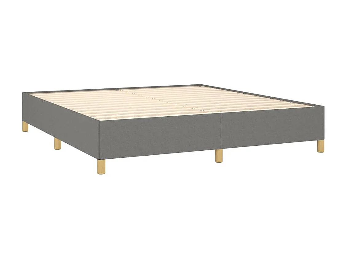 Estrutura de cama com molas 160x200 cm tecido cinza-escuro