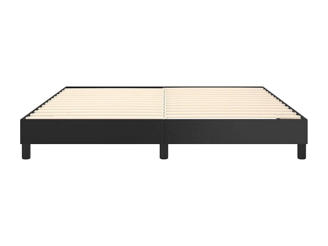 Sommier à lattes de lit Noir 160x200 cm Similicuir