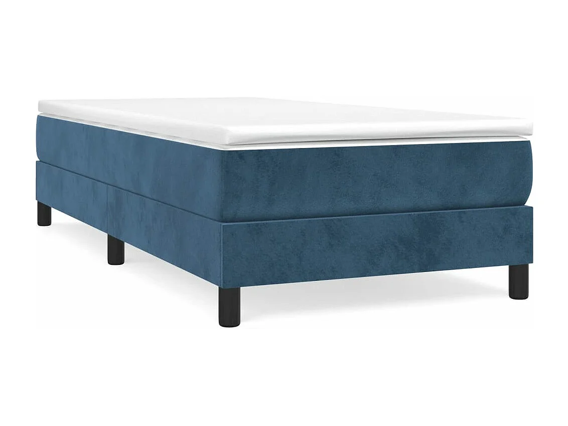Estrutura de cama com molas 80x200 cm veludo azul-escuro