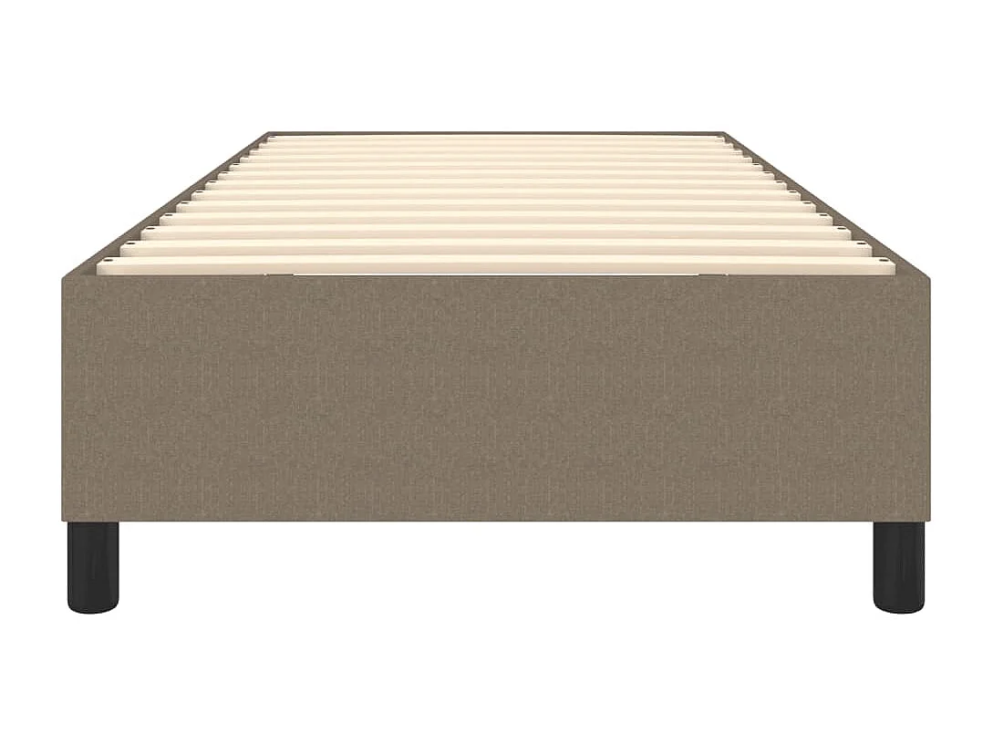 Estructura de cama box spring tela gris taupe 80x200 cm