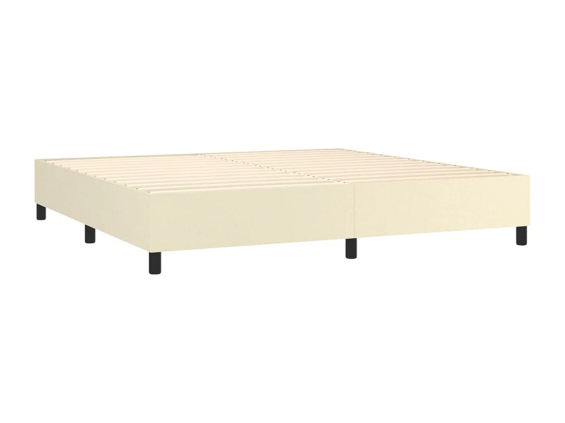 Sommier à lattes de lit Crème 200x200 cm Similicuir
