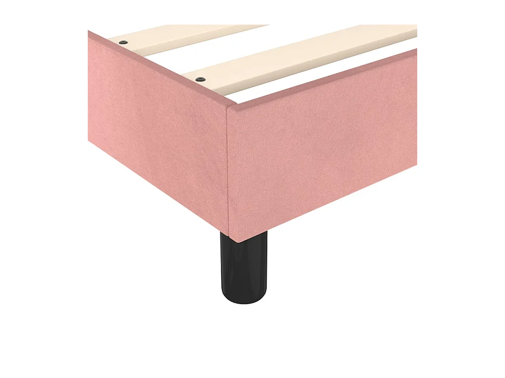 Estructura de cama box spring terciopelo rosa 140x190 cm