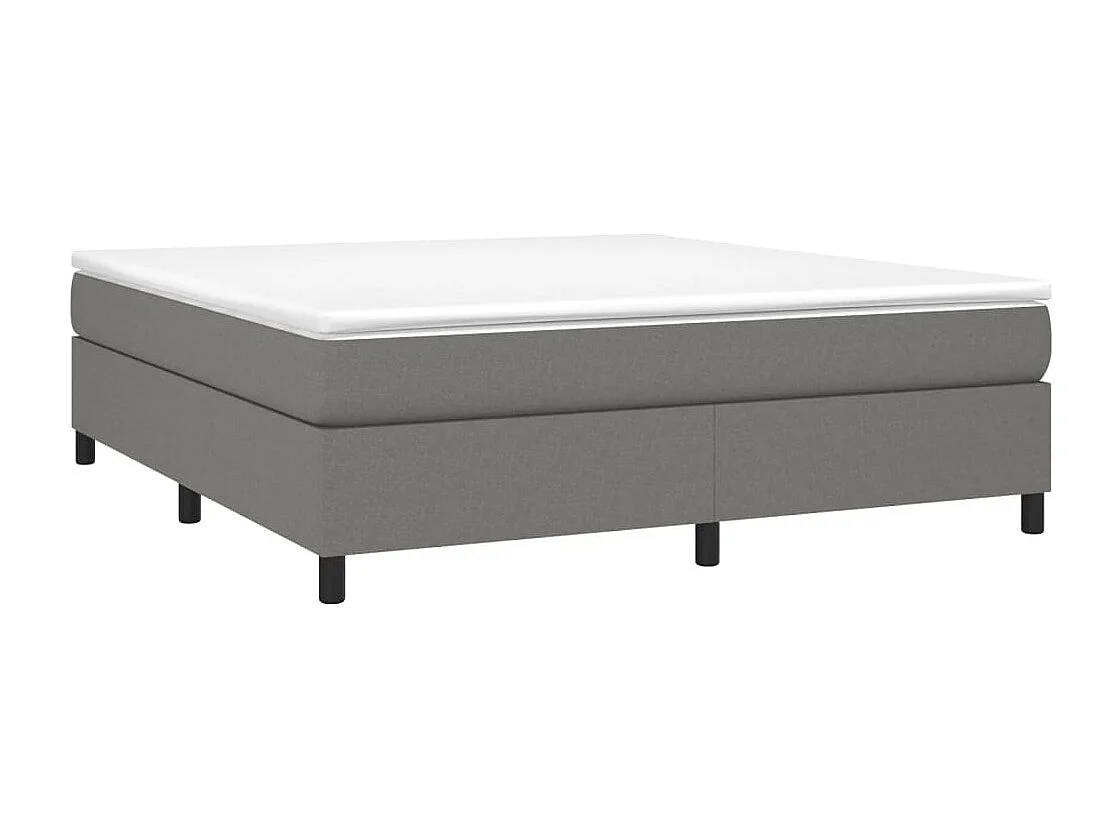 Estrutura de cama com molas 160x200 cm tecido cinza-escuro
