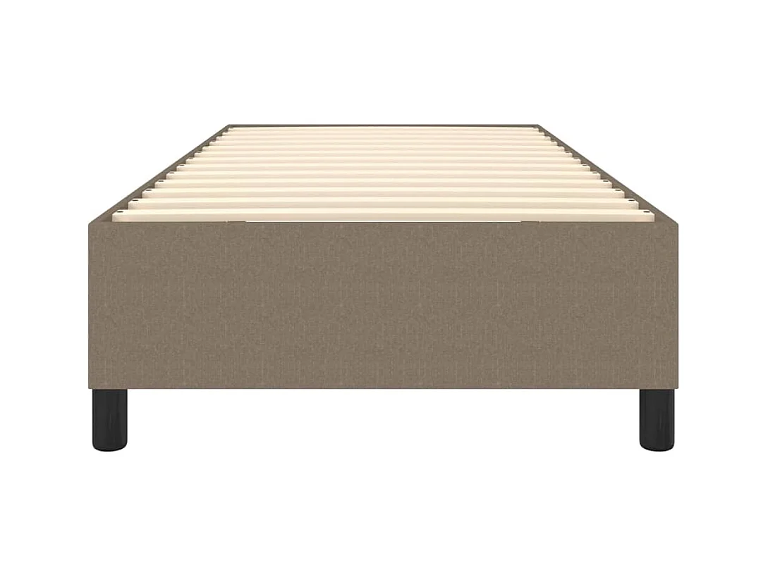 Estructura de cama box spring tela gris taupe 90x200 cm