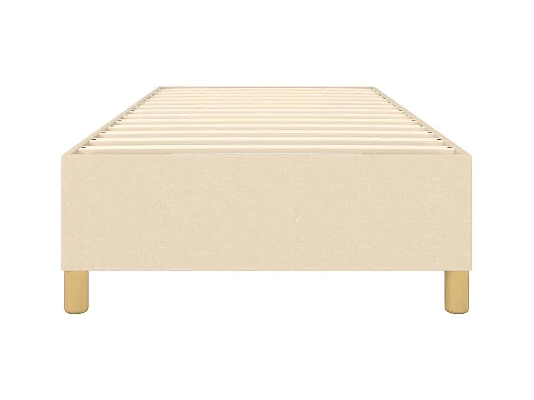 Estructura de cama box spring tela color crema 90x200 cm