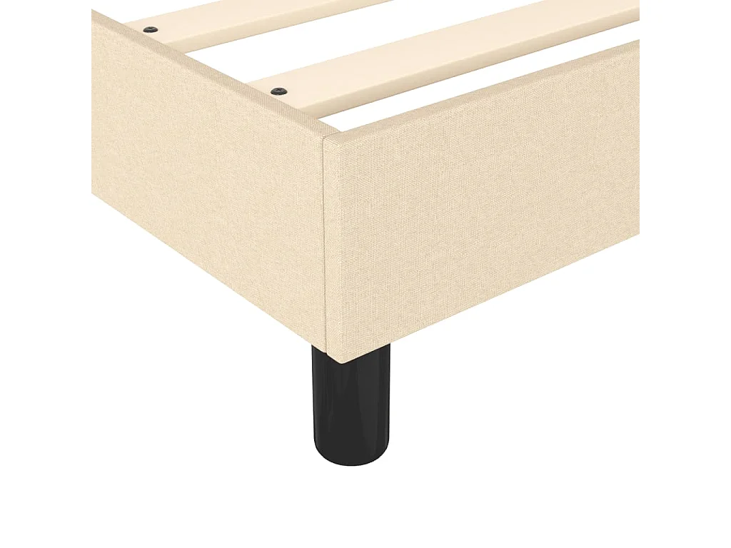 Estructura de cama box spring tela color crema 90x190 cm