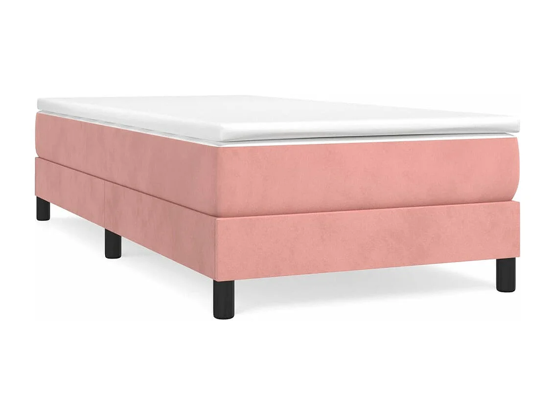 Estrutura de cama com molas 80x200 cm veludo rosa
