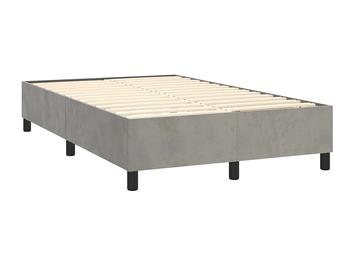 Estrutura de cama com molas 120x200 cm veludo cinza-claro