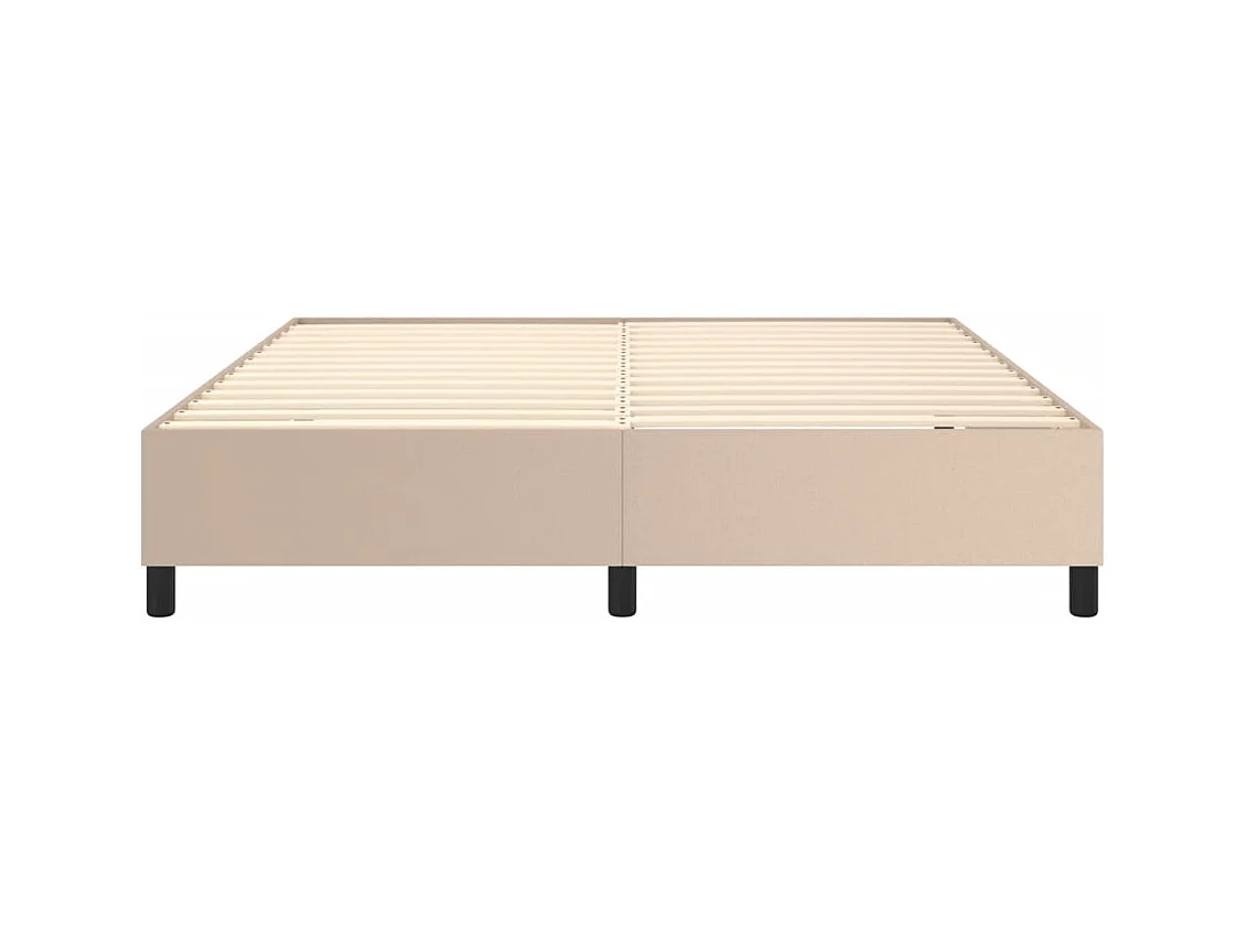 Estructura de cama box spring cuero sintético negro 180x200 cm