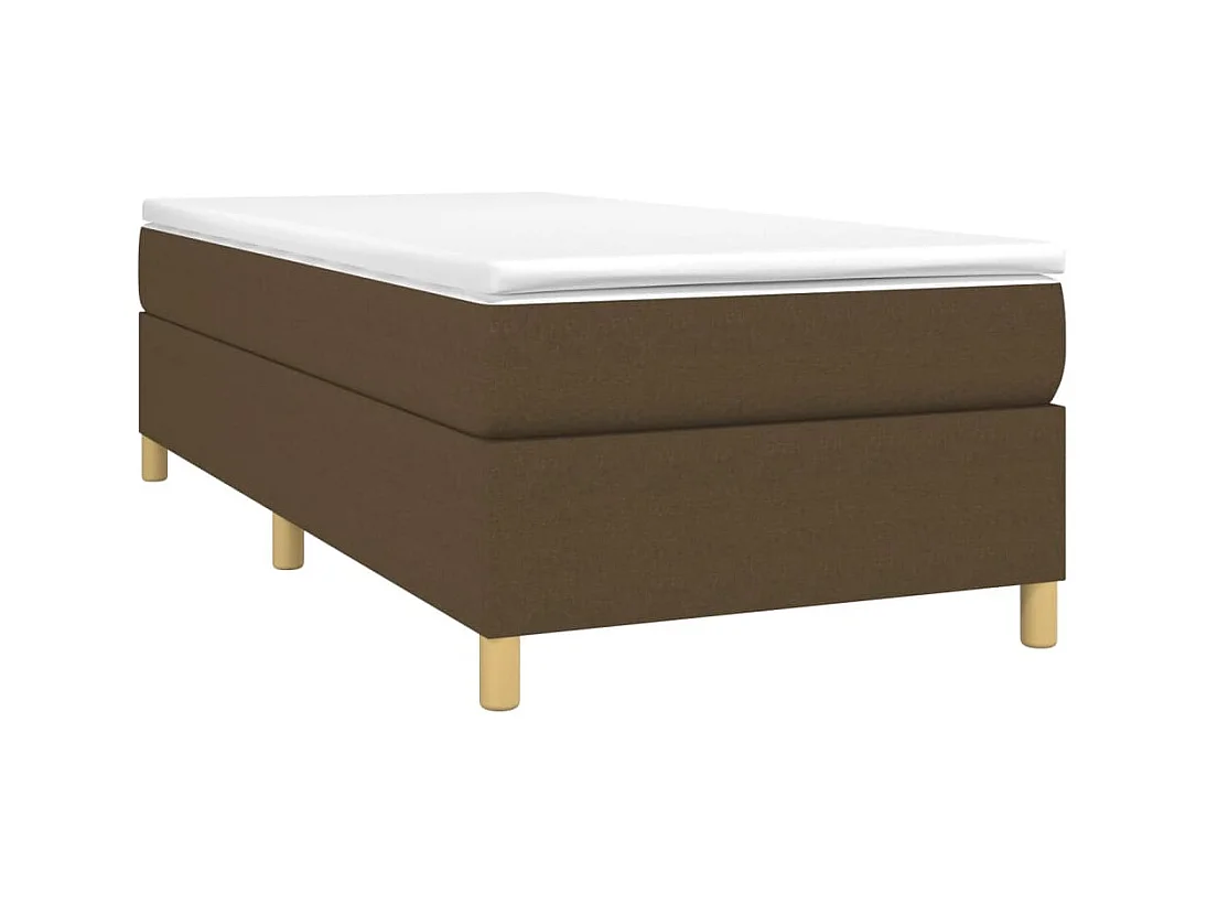 Estructura de cama box spring tela marrón 90x200 cm