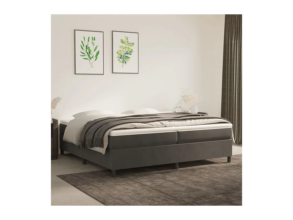 Sommier à lattes de lit Gris foncé 200x200 cm Velours