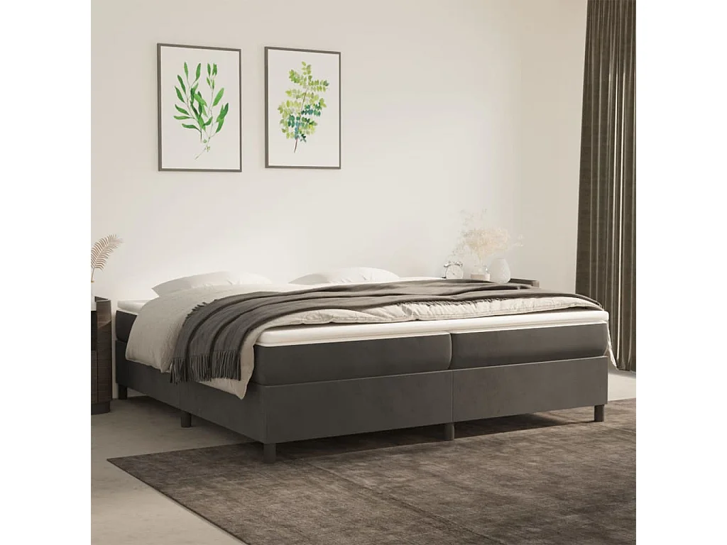 Bedframe zonder matras 200x200 cm fluweel donkergrijs